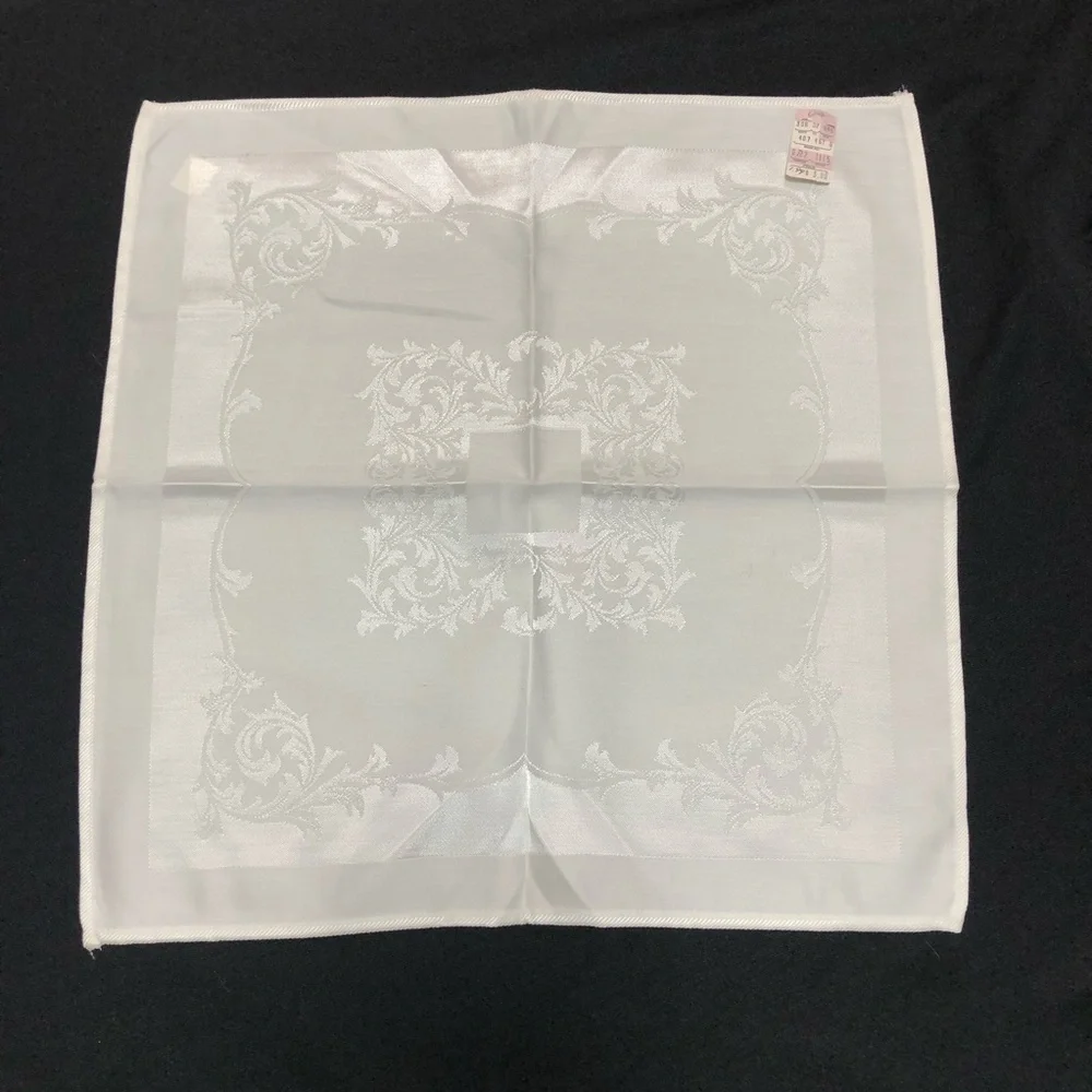 6 Vintage Ivory Damask Cloth Napkins Set w/ Original Tags – Elegant Table Linens
